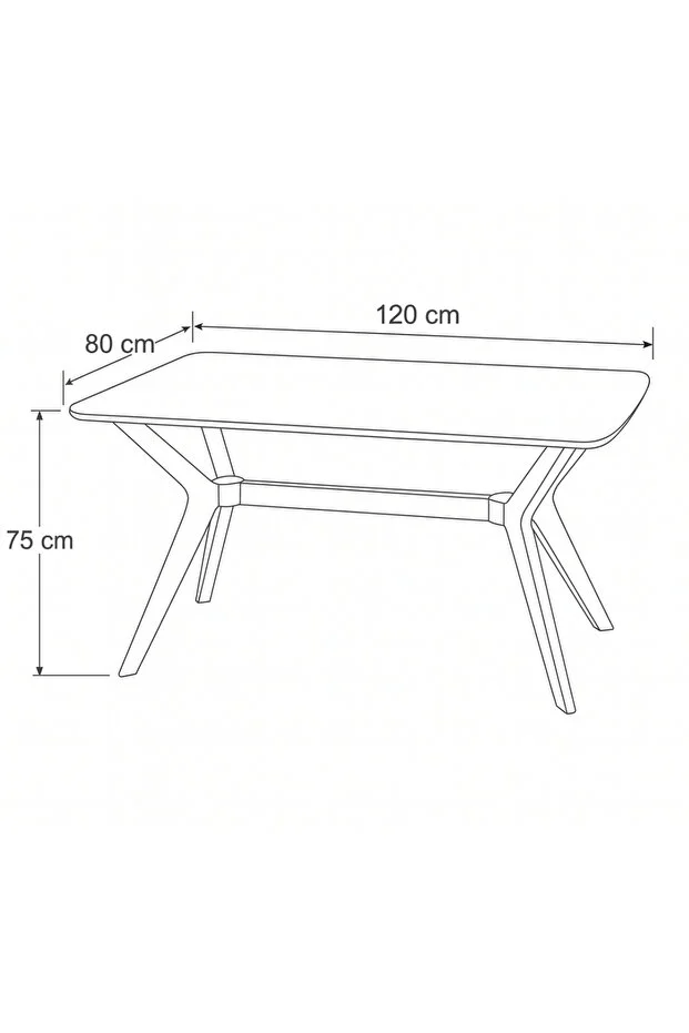 80X120 MDF Mutfak Masası (Sadece Masa) Salon Masası Balkon Masası Viktoria Serisi-Traverten/Beyaz